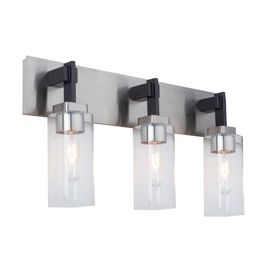 3 Light Bathroom Vanity Light, Satin Nickel