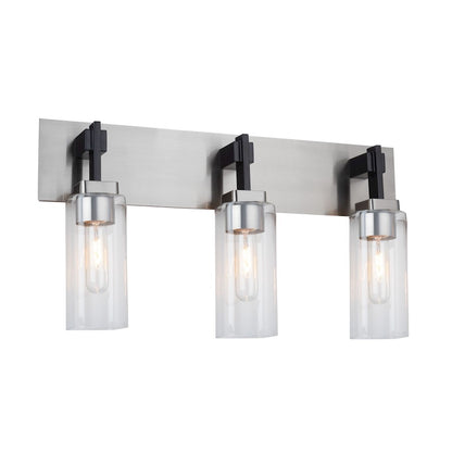 3 Light Bathroom Vanity Light, Satin Nickel