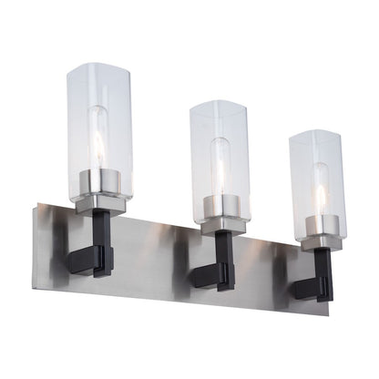 3 Light Bathroom Vanity Light, Satin Nickel