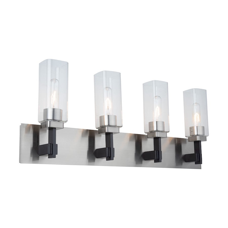 4 Light Bathroom Vanity Light, Satin Nickel