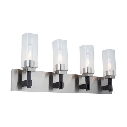 4 Light Bathroom Vanity Light, Satin Nickel