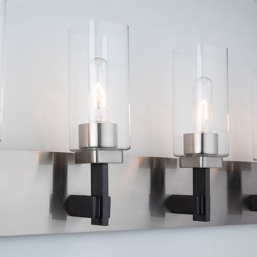 4 Light Bathroom Vanity Light, Satin Nickel