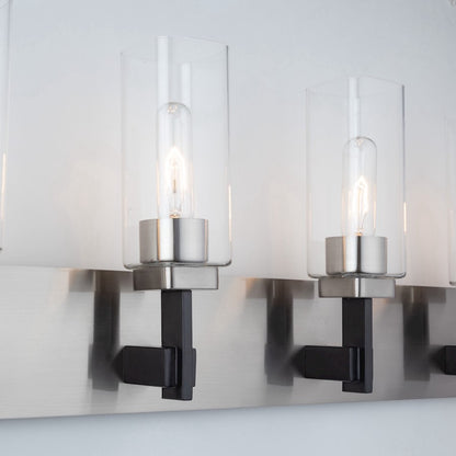 4 Light Bathroom Vanity Light, Satin Nickel