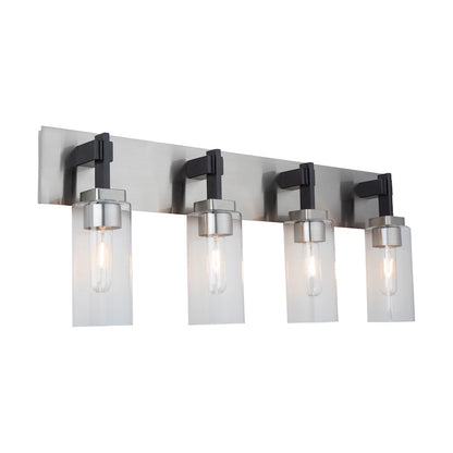 4 Light Bathroom Vanity Light, Satin Nickel