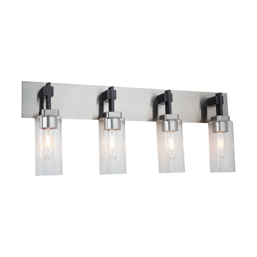 4 Light Bathroom Vanity Light, Satin Nickel