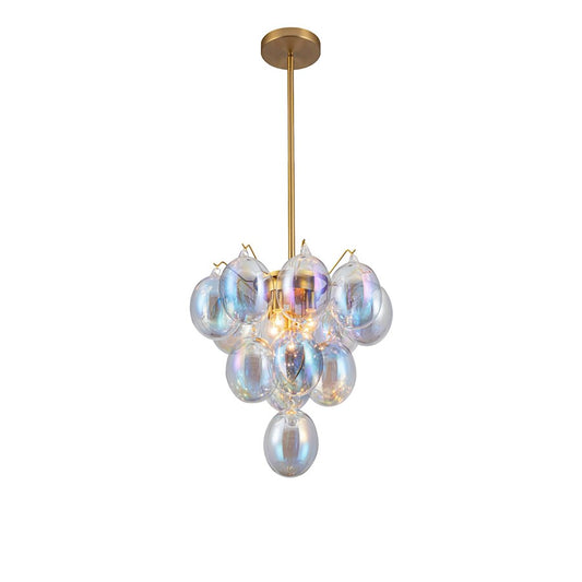 Artcraft Globo 5 Light Down Chandelier, Brass/Iridescent - AC11992LU