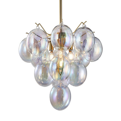5 Light Down Chandelier, Brass