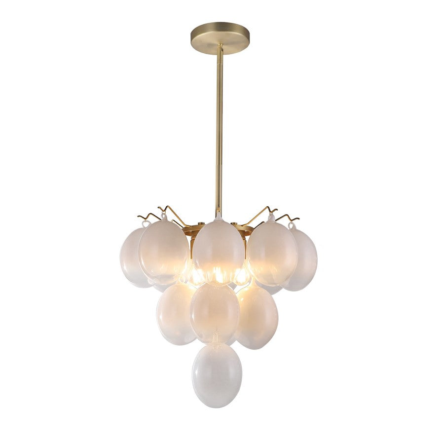 5 Light Down Chandelier, Brass