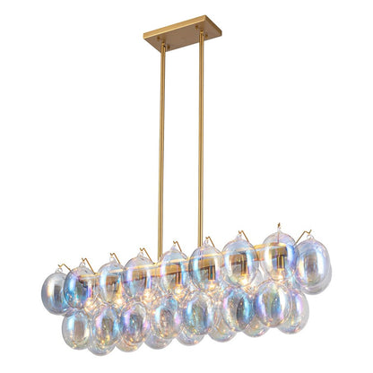 Artcraft Globo 8 Light Island Light, Brass/Iridescent