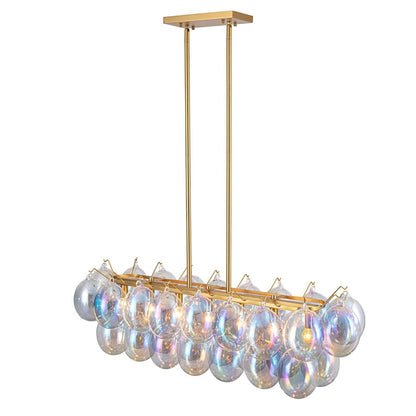 Artcraft Globo 8 Light Island Light, Brass/Iridescent