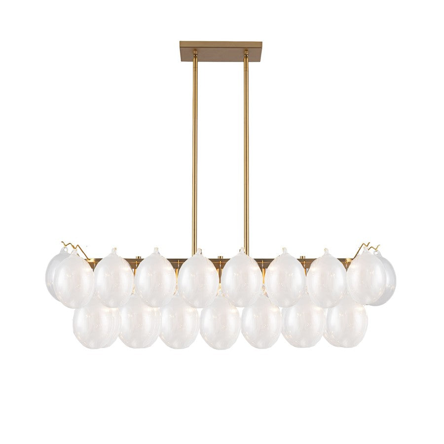 Artcraft Globo 8 Light Island Light, Brass/Milky White - AC11998WH