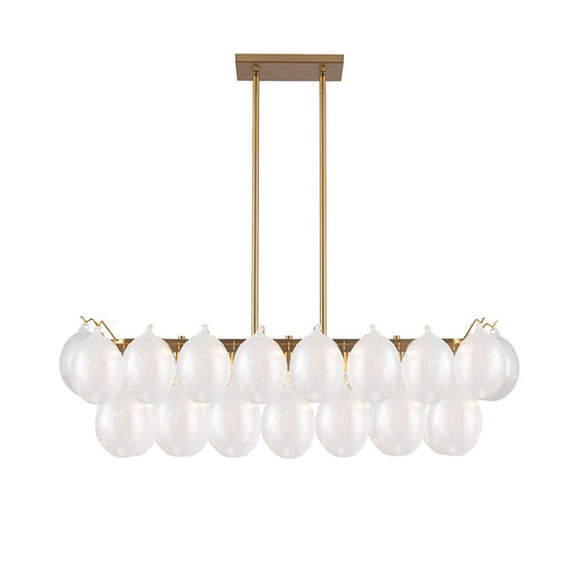 Artcraft Globo 8 Light Island Light, Brass/Milky White - AC11998WH