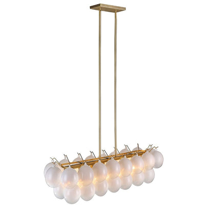 Artcraft Globo 8 Light Island Light, Brass/Milky White