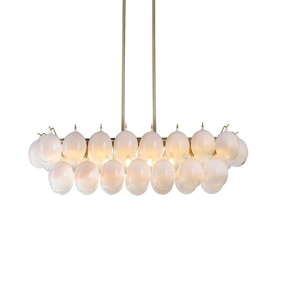 Artcraft Globo 8 Light Island Light, Brass/Milky White