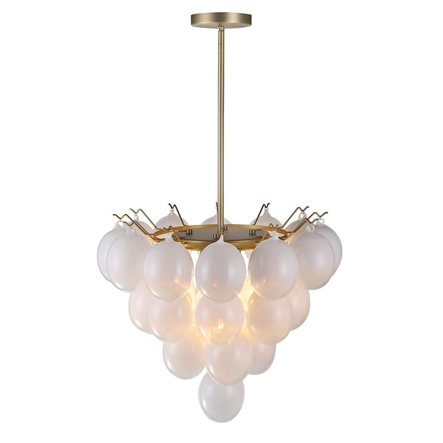 9 Light Down Chandelier, Brass