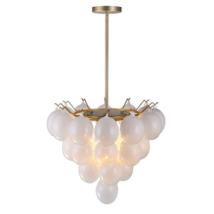 9 Light Down Chandelier, Brass