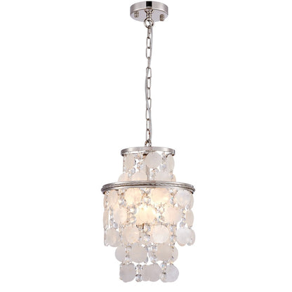 Artcraft Avara 2 Light Pendant, Polished Nickel/Shell/Clear - AC12071PN