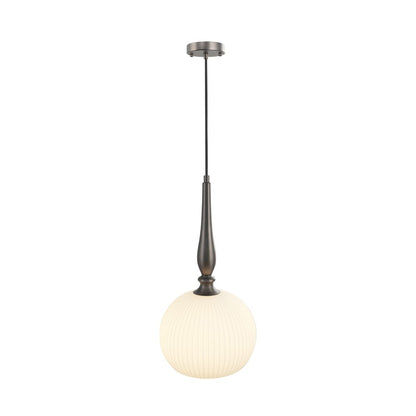 Artcraft Kate 1 Light 19" Pendant, Graphite/Acid Opal
