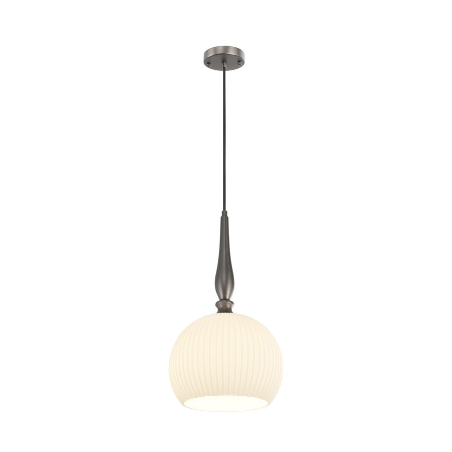 Artcraft Kate 1 Light 19" Pendant, Graphite/Acid Opal