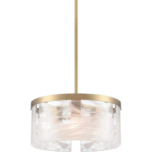 Artcraft Skye 3 Light 15" Pendant, Brass/Wispy White - AC12171BR