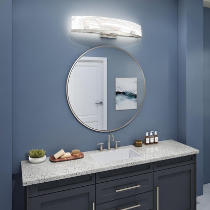 Artcraft Skye 4 Light Bathroom Vanity, Brushed Nickel/Wispy White - AC12174BN