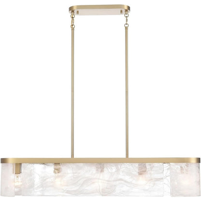 Artcraft Skye 6 Light Island Light, Brass/Wispy White