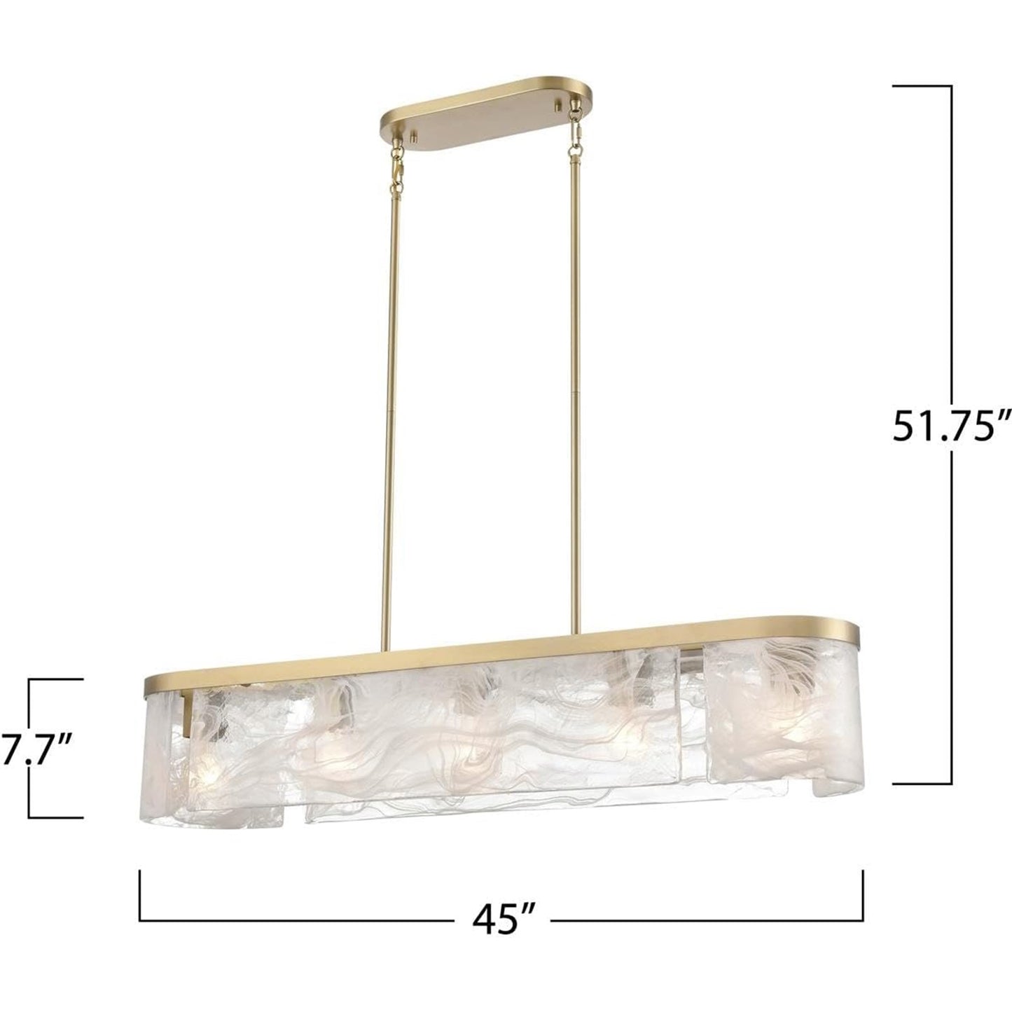 Artcraft Skye 6 Light Island Light, Brass/Wispy White