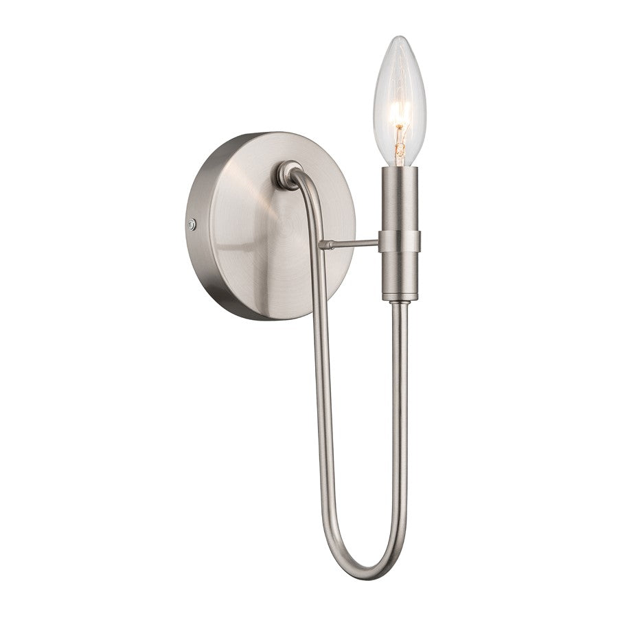 Artcraft Foundry 1 Light Wall Sconce, Brushed Nickel - AC12221BN