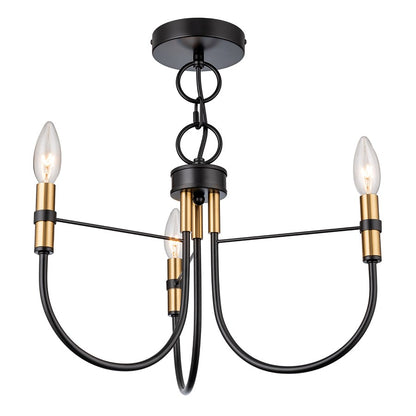 Artcraft Foundry 3 Light Pendant, Black - AC12223BB