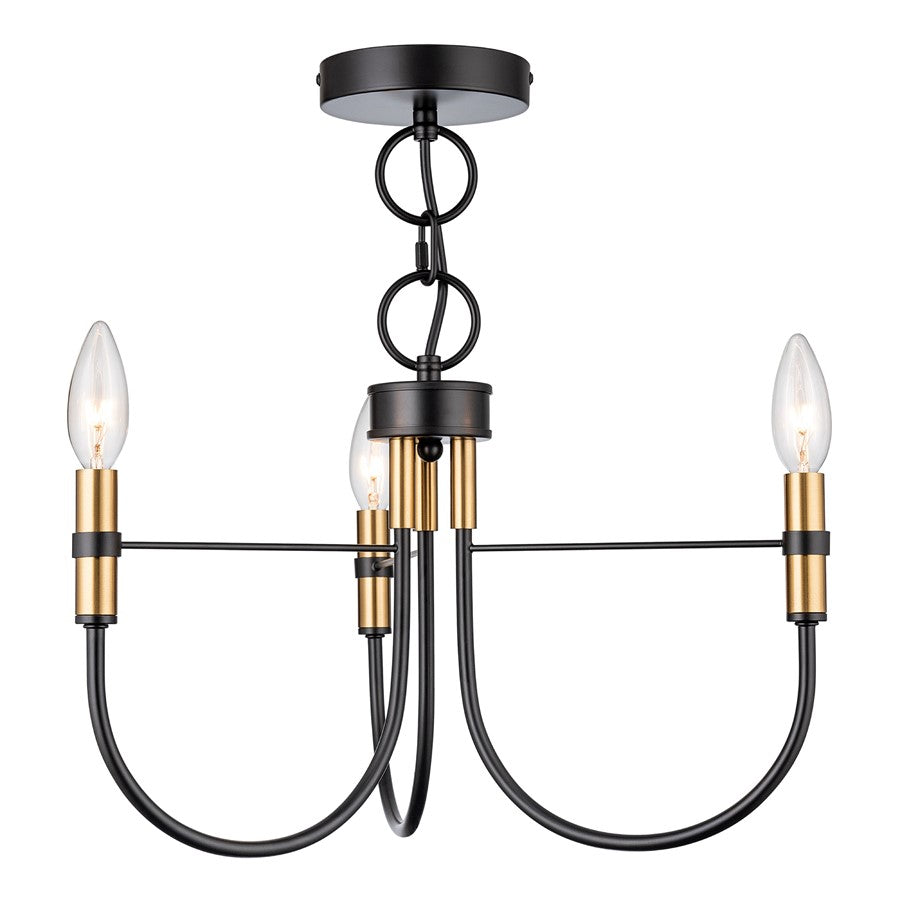 Artcraft Foundry 3 Light Pendant, Black