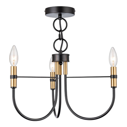 Artcraft Foundry 3 Light Pendant, Black