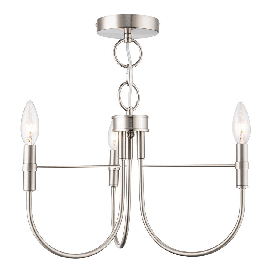 Artcraft Foundry 3 Light Pendant, Brushed Nickel