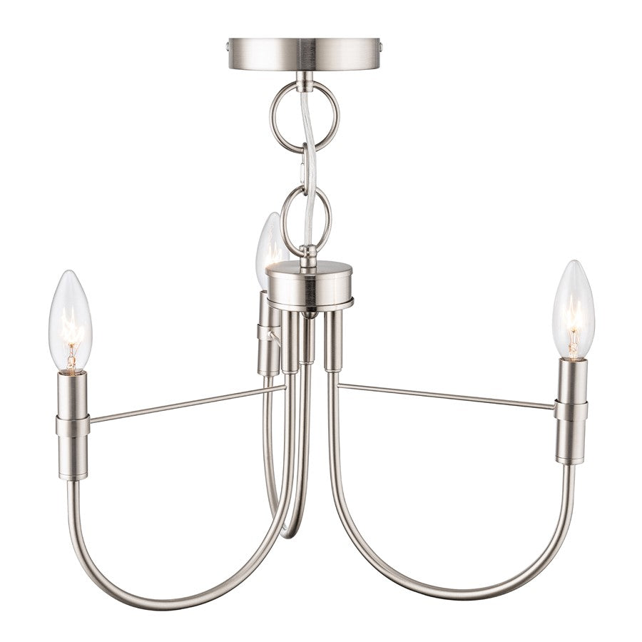 Artcraft Foundry 3 Light Pendant, Brushed Nickel