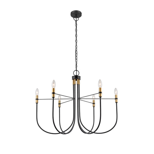 Artcraft Foundry 6 Light Chandelier, Black - AC12226BB
