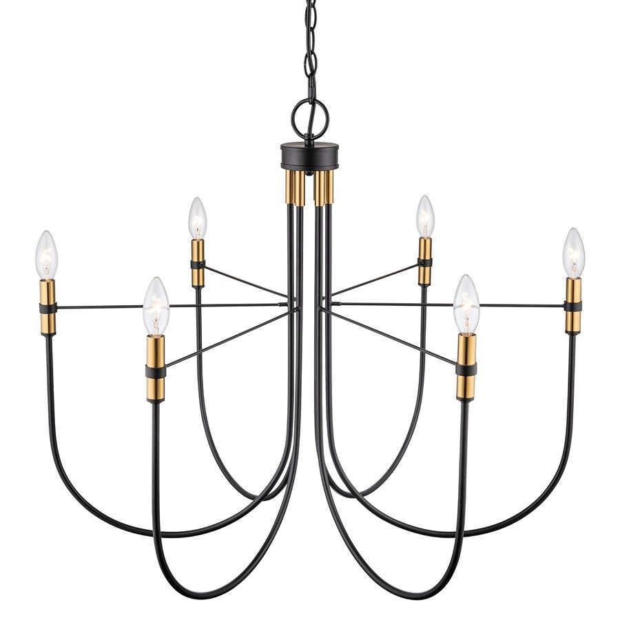 Artcraft Foundry 6 Light Chandelier, Black