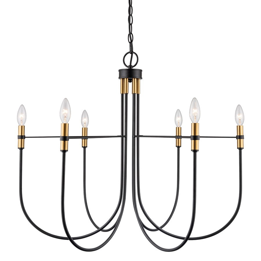 Artcraft Foundry 6 Light Chandelier, Black