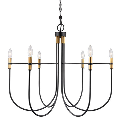 Artcraft Foundry 6 Light Chandelier, Black
