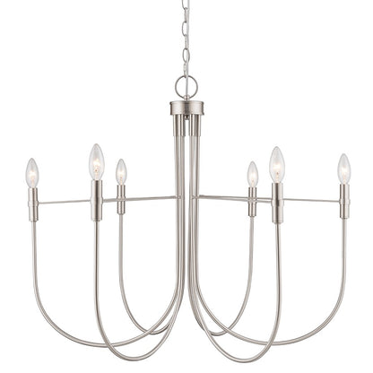 Artcraft Foundry 6 Light Chandelier, Brushed Nickel