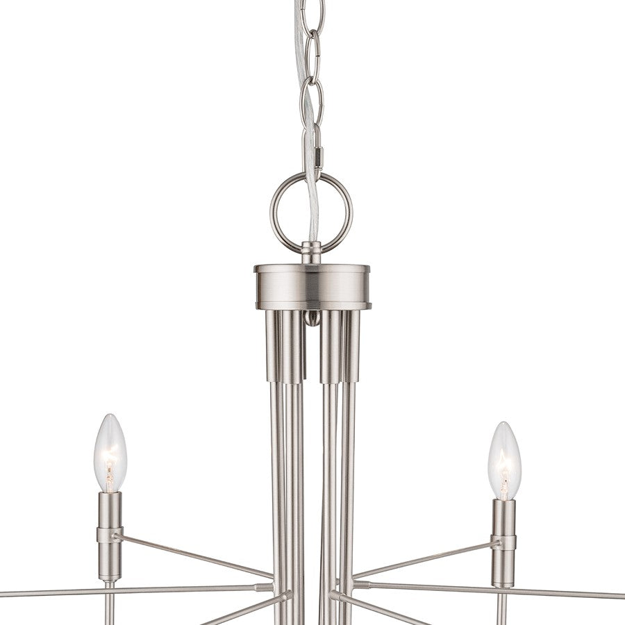 Artcraft Foundry 6 Light Chandelier, Brushed Nickel