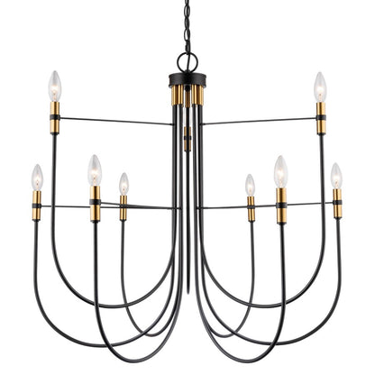 Artcraft Foundry 9 Light Chandelier, Black