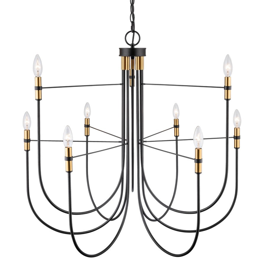 Artcraft Foundry 9 Light Chandelier, Black