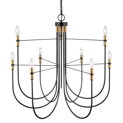 Artcraft Foundry 9 Light Chandelier, Black