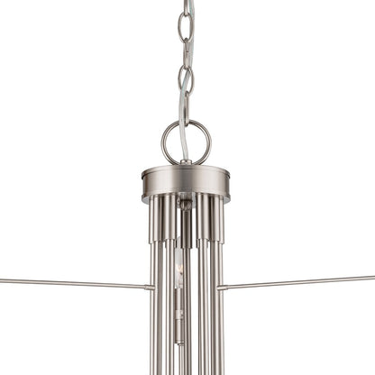 Artcraft Foundry 9 Light Chandelier, Brushed Nickel