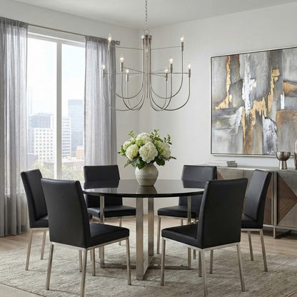 Artcraft Foundry 9 Light Chandelier, Brushed Nickel
