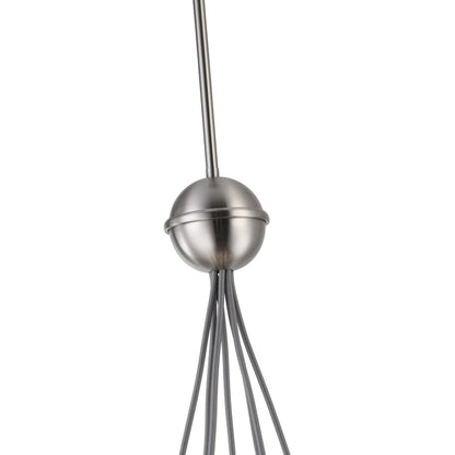 Artcraft Moonlight 7 Light Pendant, Satin Nickel/White/Clear