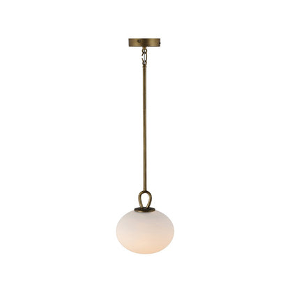 Artcraft Velora 1Lt LED Pendant, Legacy Brass/White Swirl