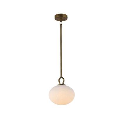 Artcraft Velora 1Lt LED Pendant, Legacy Brass/White Swirl
