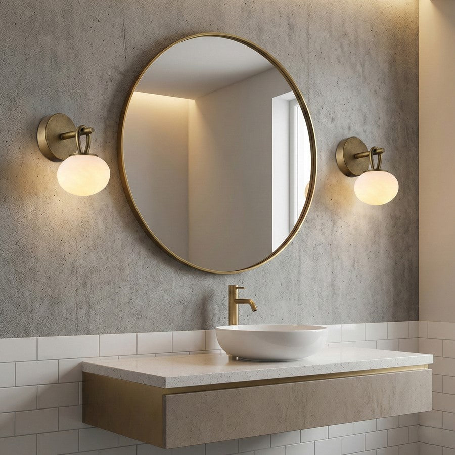 Artcraft Velora 1Lt LED Wall Sconce, Legacy Brass/White Swirl