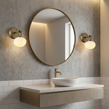 Artcraft Velora 1Lt LED Wall Sconce, Legacy Brass/White Swirl