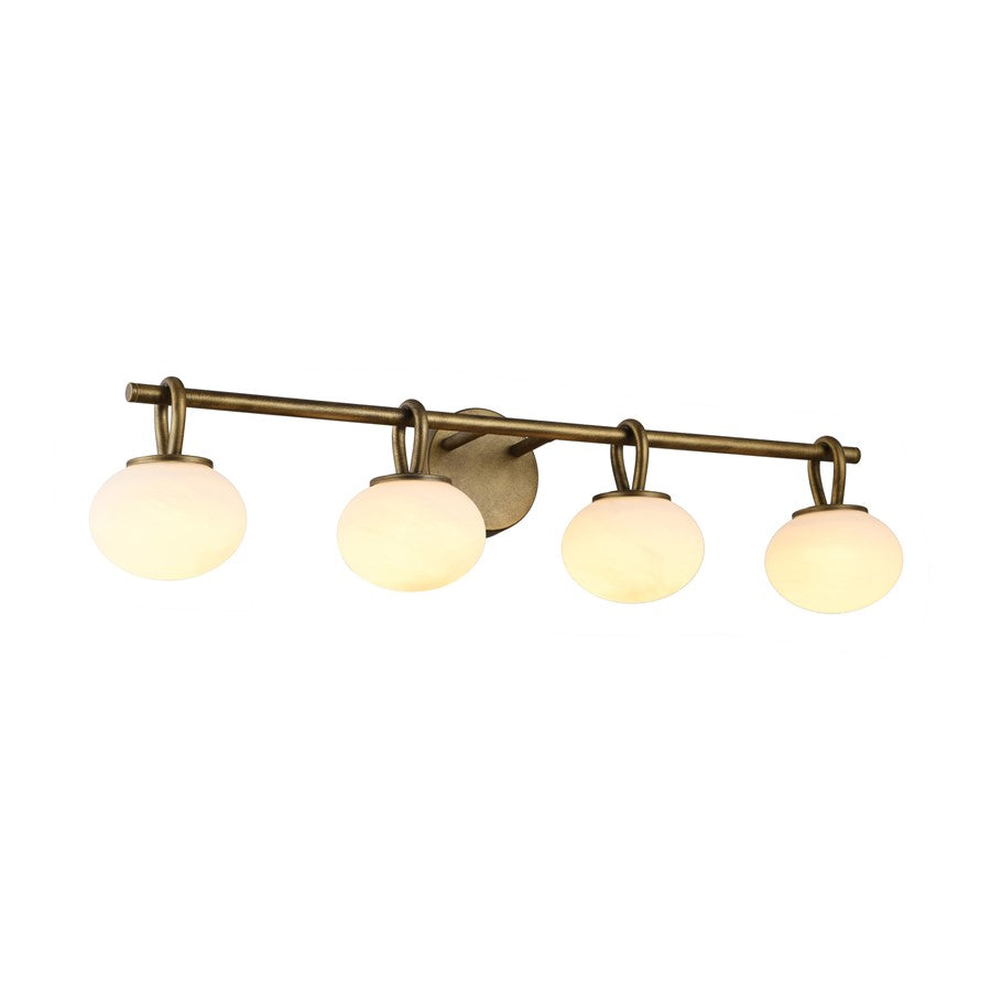 Artcraft Velora 4Lt LED Wall Sconce, Legacy Brass/White Swirl - AC12254LB